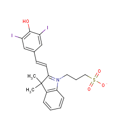 3H-Indolium, 2-[2-(4-hydroxy-3,5-diiodophenyl)ethenyl]-3,3-dimethyl-1-(3-sulfopropyl)-, inner salt